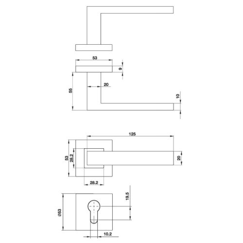 Tay nắm gạt có nắp che Hafele DIY 499.62.216 5 kich thuoc tay nam gat co nap che hafele diy 499 62 216