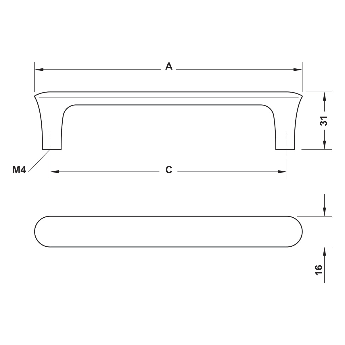 Tay nắm tủ Hafele H2520 106.71.080 5 Tay nắm tủ Hafele H2520 106.71.080 - Ảnh 3