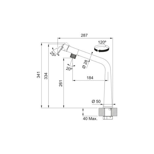 Vòi rửa bát Franke 115.0625.185 Chrome 9 kich thuoc voi rua bat franke 115 0625 185 chrome