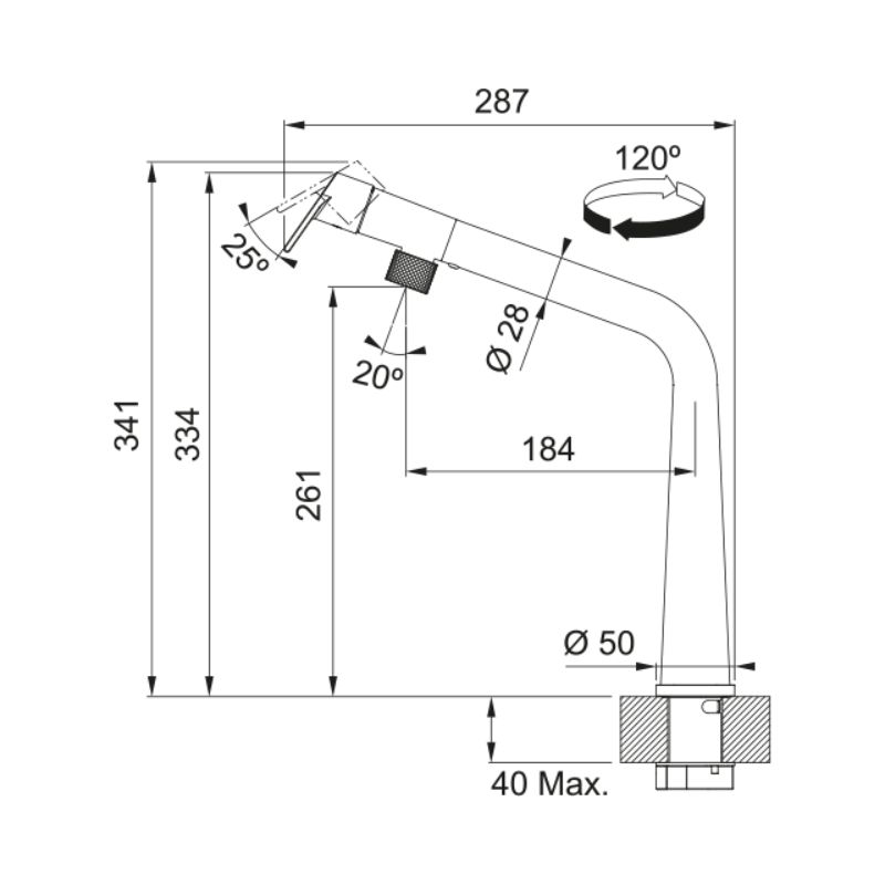 Vòi rửa bát Franke 115.0625.187 Black Matt 5 Vòi rửa bát Franke 115.0625.187 Black Matt - Ảnh 3