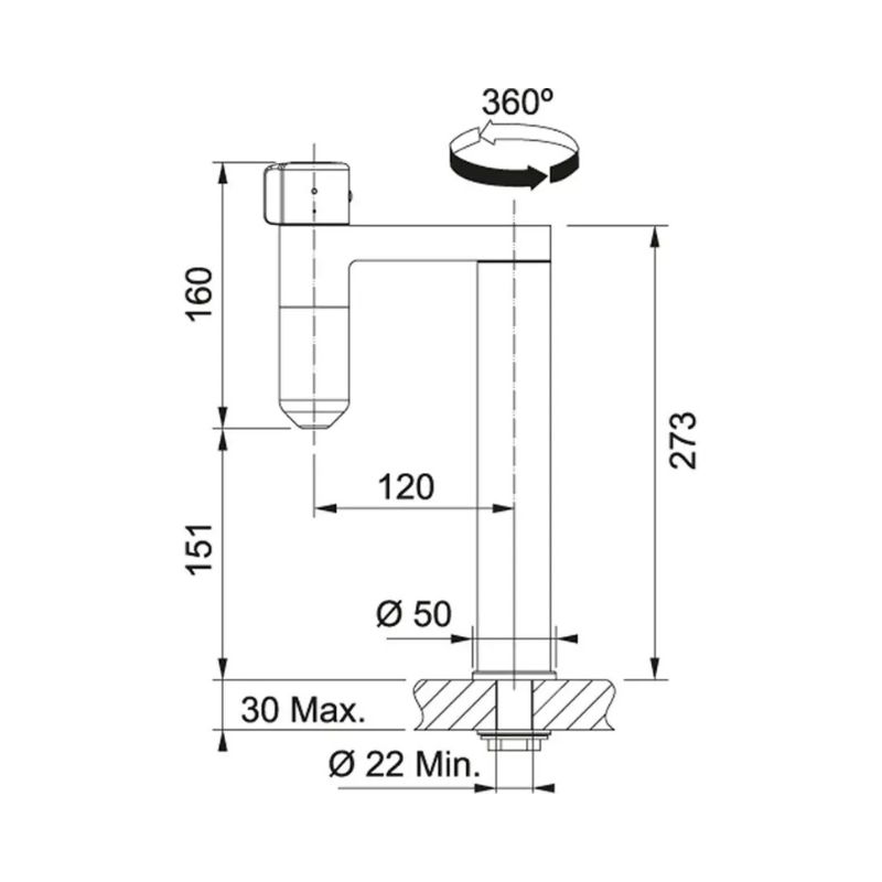 Vòi rửa bát Franke 120.0621.311 Chrome – Gun Metal 5 Vòi rửa bát Franke 120.0621.311 Chrome – Gun Metal - Ảnh 3