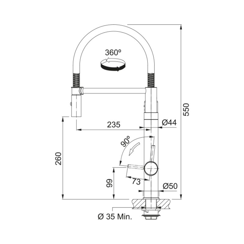Vòi rửa bát Franke Industrial Black/Steel Optics 6 Vòi rửa bát Franke Industrial Black/Steel Optics - Ảnh 4
