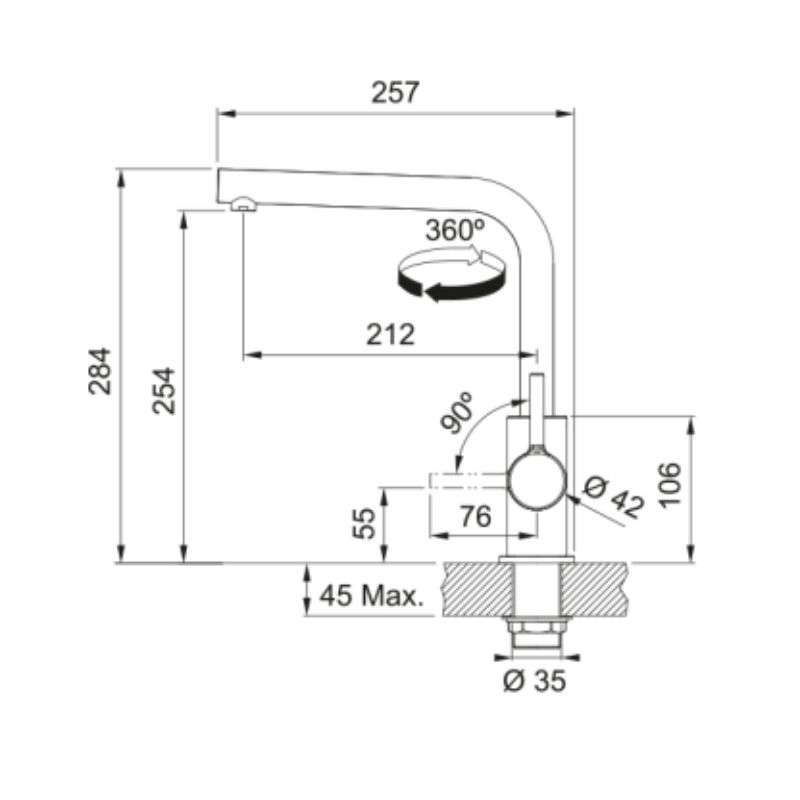 Vòi rửa bát Franke Lina CT9021C Chrome 4 Vòi rửa bát Franke Lina CT9021C Chrome - Ảnh 2