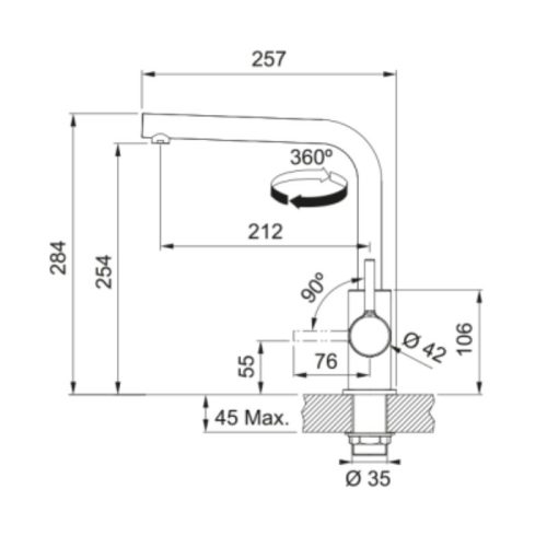 Vòi rửa bát Franke Lina CT9021C S/S Brushed 5 kich thuoc voi rua bat franke lina ct9021c ss brushed