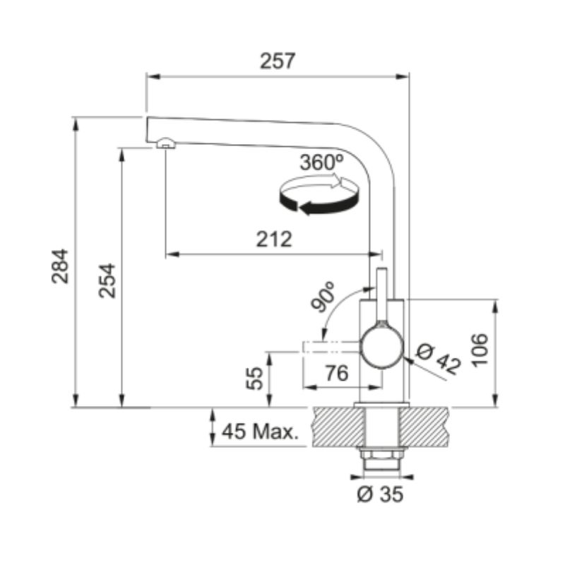 Vòi rửa bát Franke Lina CT9021C S/S Brushed 4 Vòi rửa bát Franke Lina CT9021C S/S Brushed - Ảnh 2