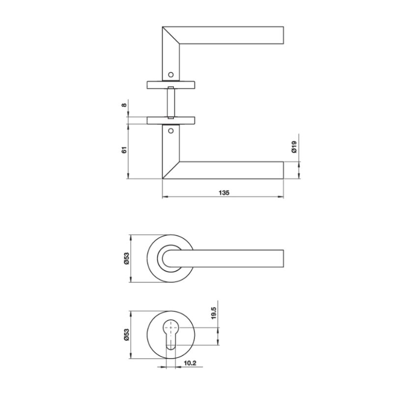 Bộ tay nắm gạt nắp chụp tròn dáng thẳng Häfele DIY 499.62.672 4 Bộ tay nắm gạt nắp chụp tròn dáng thẳng Häfele DIY 499.62.672 - Ảnh 2