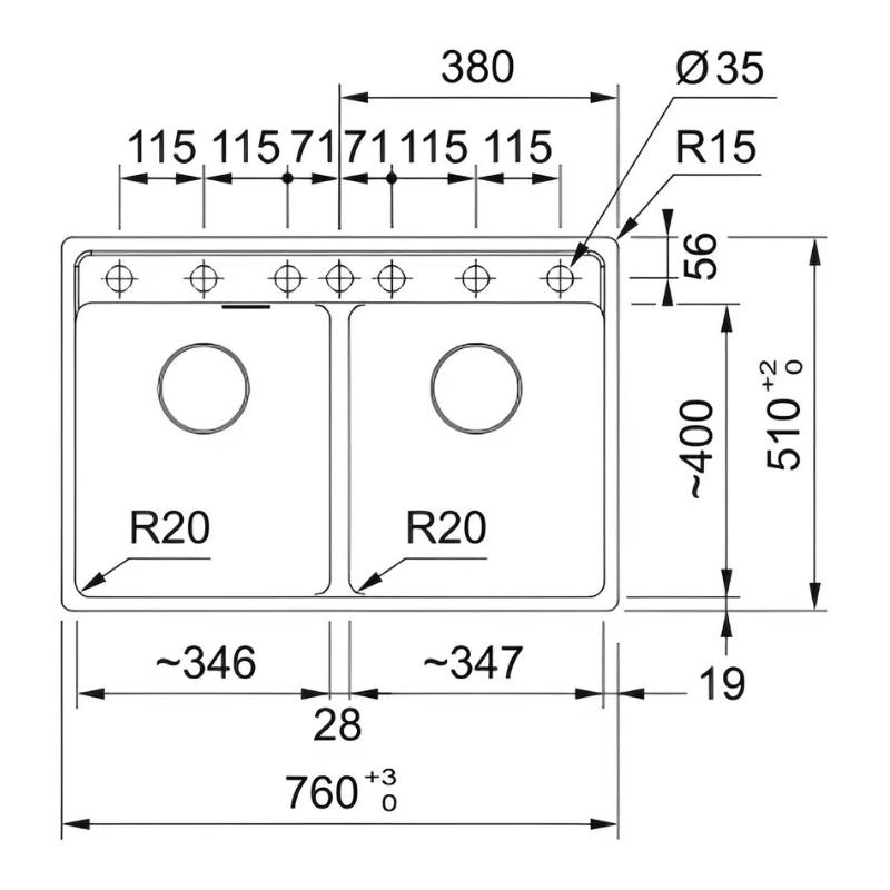 Chậu rửa chén Franke MRG 620-35-35 TL màu đen 4 Chậu rửa chén Franke MRG 620-35-35 TL màu đen - Ảnh 2
