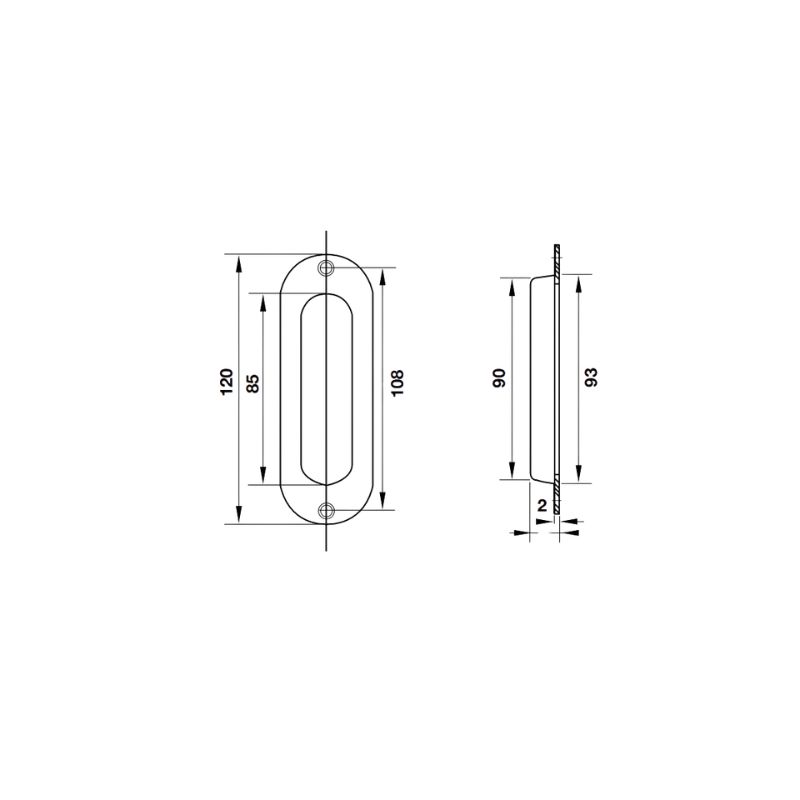 Tay nắm âm 120x40mm Hafele 489.72.100 5 Tay nắm âm 120x40mm Hafele 489.72.100 - Ảnh 3