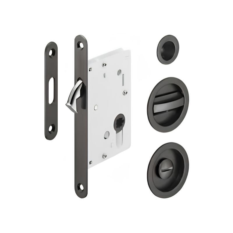 Khóa cửa trượt WC tay nắm âm Hafele 911.27.503 màu xám đen 3 Khóa cửa trượt WC tay nắm âm Hafele 911.27.503 màu xám đen