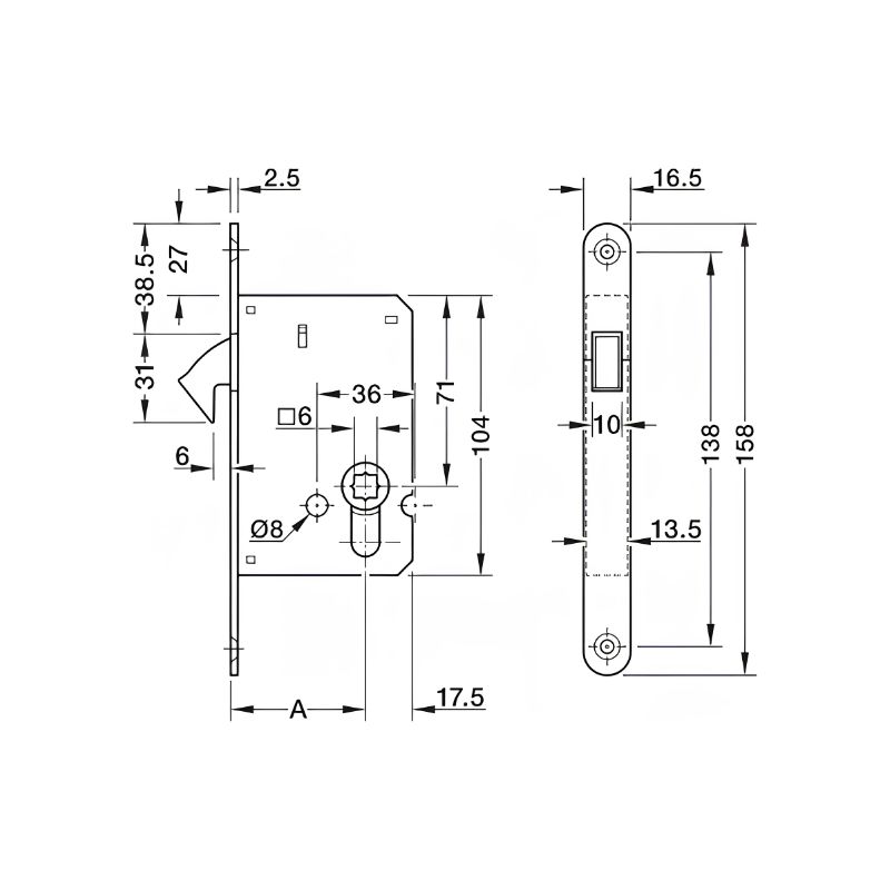 Khóa cửa trượt WC tay nắm âm Hafele 911.27.503 màu xám đen 7 Khóa cửa trượt WC tay nắm âm Hafele 911.27.503 màu xám đen - Ảnh 5