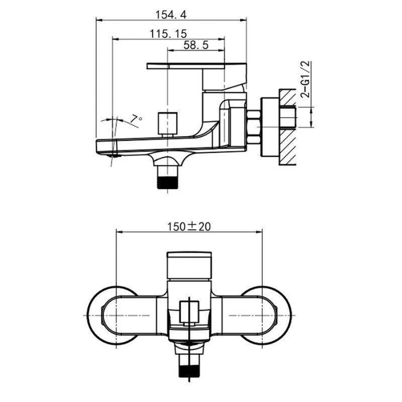 Bộ trộn nóng lạnh Hafele 589.69.114 3 Kích thước bộ trộn nóng lạnh Hafele 589.69.114