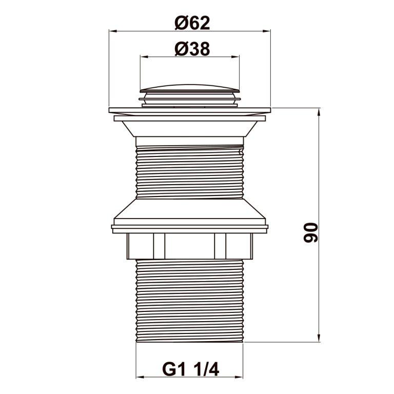 Bộ xả pop-up lavabo Häfele 495.61.975 4 Kích thước bộ xả pop-up lavabo Häfele 495.61.975