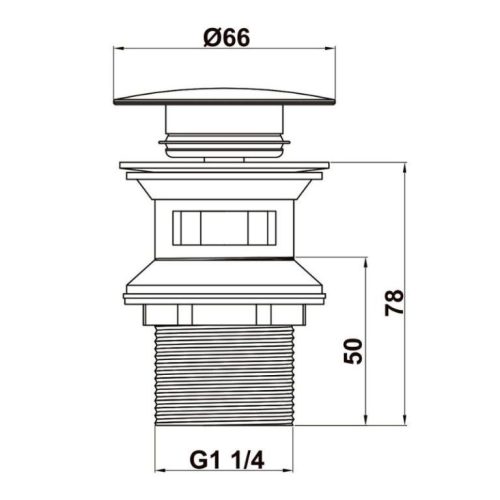 Kích thước bộ xả pop-up lavabo Häfele 495.61.976