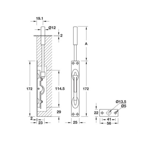 kich thuoc chot am 155mm inox mo hafele 911.81.166