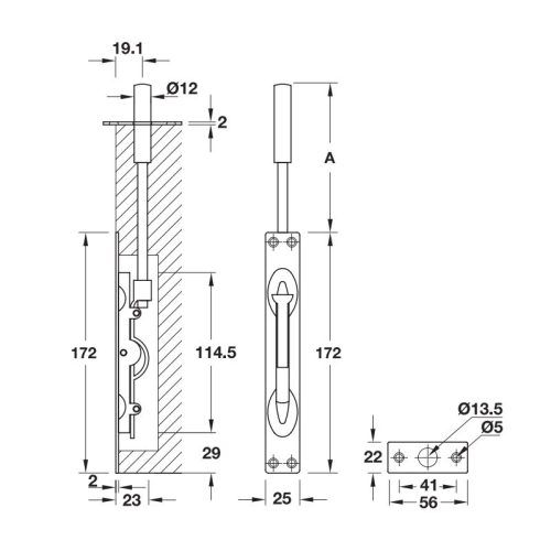 Chốt âm Hafele 911.81.368 5 kich thuoc chot am inox 25304 den mo hfele 911.81.368