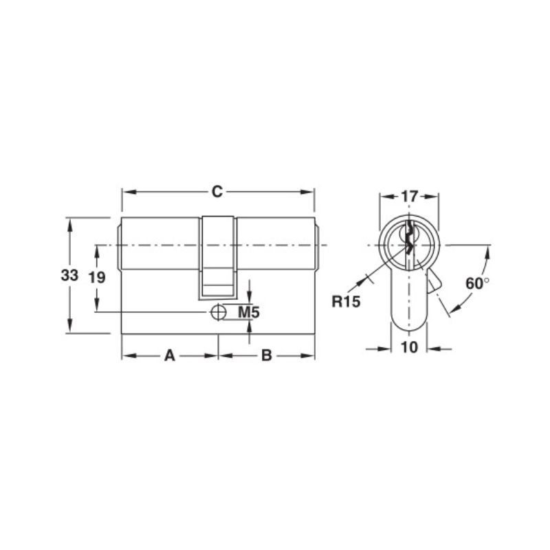 Ruột khóa Hafele 916.66.571 PSM hai đầu chìa 63mm 4 Ruột khóa Hafele 916.66.571 PSM hai đầu chìa 63mm - Ảnh 2