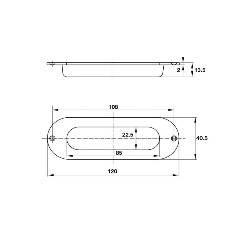 Tay nắm âm cửa Hafele 902.01.382 120x40mm inox 4 Tay nắm âm cửa Hafele 902.01.382 120x40mm inox - Ảnh 2