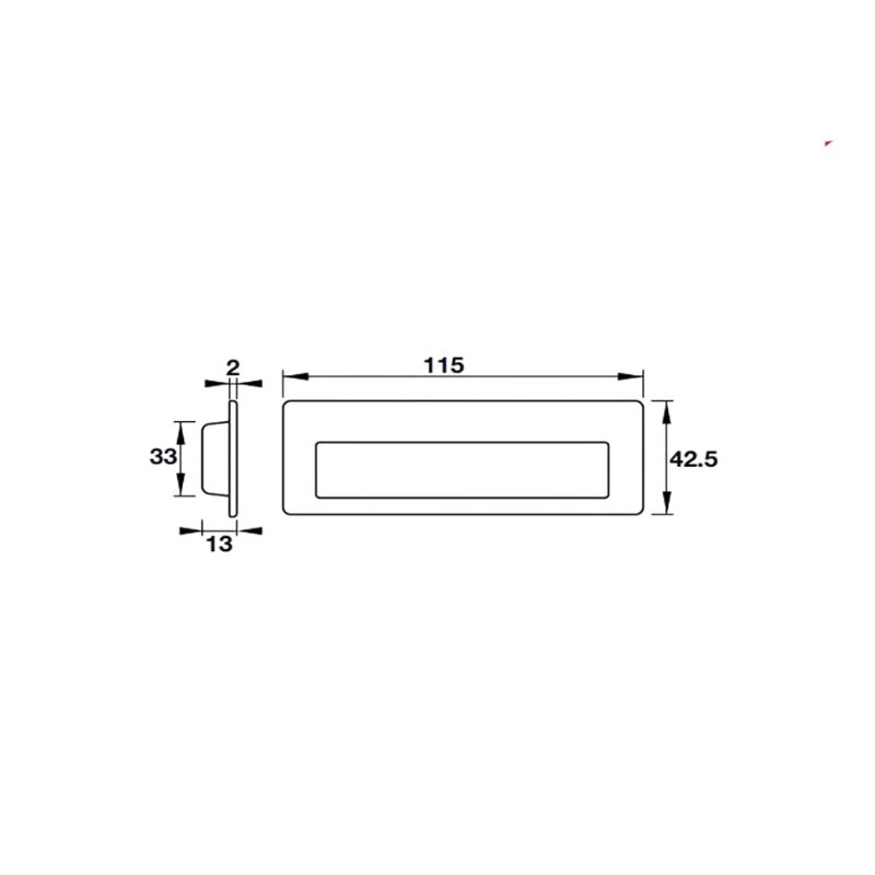 Tay nắm âm cửa Hafele 902.01.530 42.5x115mm inox mờ 4 Tay nắm âm cửa Hafele 902.01.530 42.5x115mm inox mờ - Ảnh 2