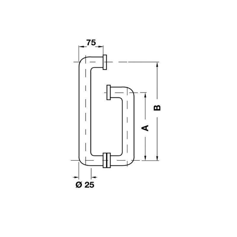 Tay nắm phòng tắm kính Hafele 903.04.151 PSS CC275X425MM 3 Tay nắm phòng tắm kính Hafele 903.04.151 PSS CC275X425MM - Ảnh 2