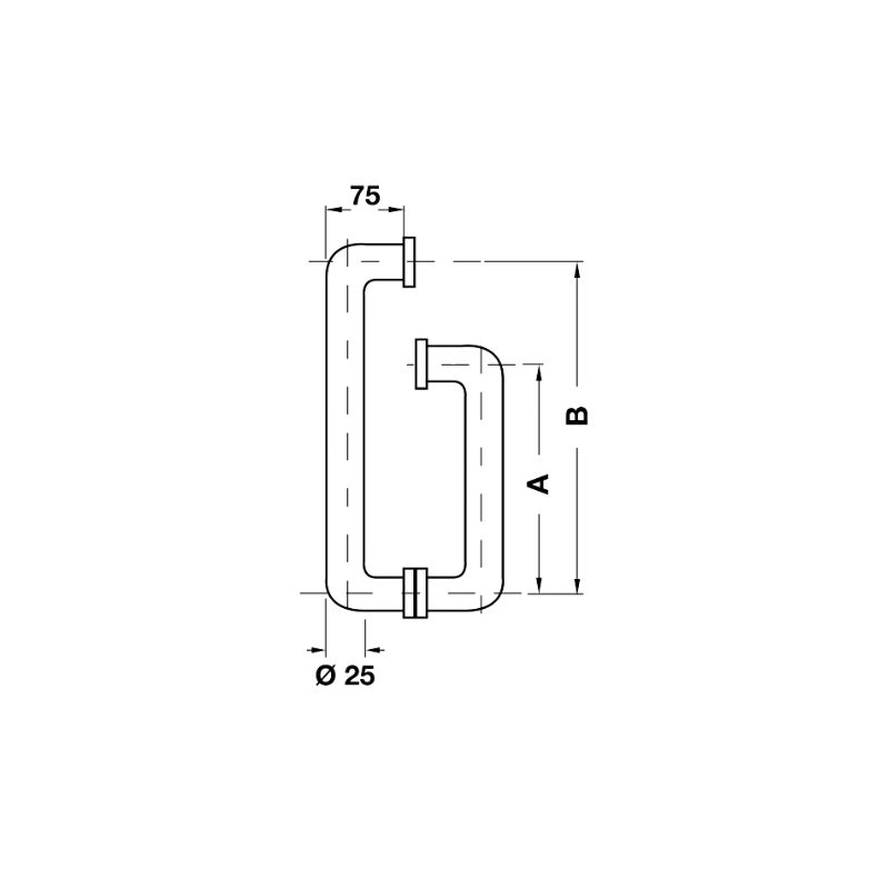 Tay nắm phòng tắm kính Hafele 903.04.153 đen CC275X425MM 3 Tay nắm phòng tắm kính Hafele 903.04.153 đen CC275X425MM - Ảnh 2