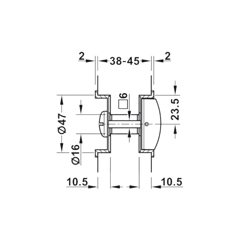Tay nắm âm và thân khóa cửa trượt Hafele 911.27.500 BS50 WC 4 Tay nắm âm và thân khóa cửa trượt Hafele 911.27.500 BS50 WC - Ảnh 3