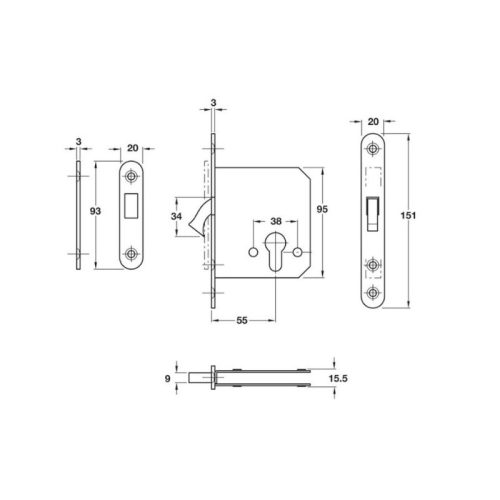 Thân khóa inox Hafele 911.26.330 55/20MM 6 kich thuoc than khoa inox hafele 911 26 330 55 20mm
