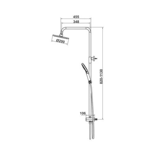 Thanh sen kết hợp Hafele Eco 589.34.429 5 Kích thước thanh sen kết hợp Hafele Eco 589.34.429