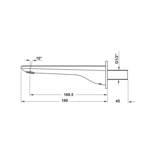 Vòi xả bồn 1 đường nước 160 Kobe đen Hafele 589.15.090 7 Kích thước vòi xả bồn 1 đường nước 160 Kobe đen Hafele 589.15.090