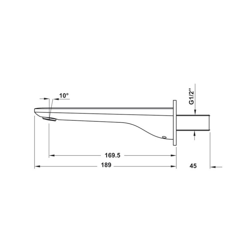 Vòi xả bồn 1 đường nước 160 Kobe đen Hafele 589.15.090 5 Kích thước vòi xả bồn 1 đường nước 160 Kobe đen Hafele 589.15.090