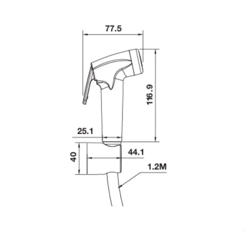 Vòi xịt vệ sinh Chiba Hafele 589.34.922 2 Kích thước vòi xịt vệ sinh Chiba Hafele 589.34.922