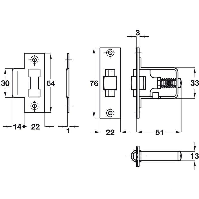 Chốt thân khóa Hafele 911.24.014 5 Chốt thân khóa Hafele 911.24.014 - Ảnh 3