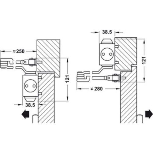 Cơ cấu đóng cửa tự động DCL51.HO.đen Hafele 931.84.663 6 lap dat co cau dong cua tu dong dcl51.ho .den hafele 931.84.663