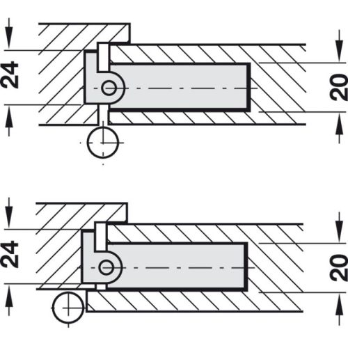 Thiết bị đóng cửa tự động Hafele 931.24.000 8 lap dat dong cua tu dong gang canh hfele 931.24.000