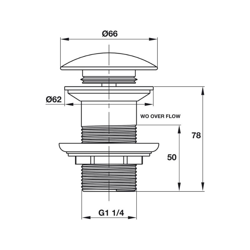 Bộ nhấn xả chậu không có xả tràn Hafele 589.25.987 4 Thông số bộ nhấn xả chậu không có xả tràn Hafele 589.25.987
