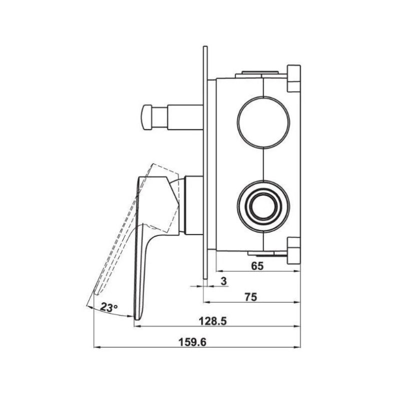 Bộ trộn âm 2 đường nước Kobe Hafele 589.15.007 3 Thông số bộ trộn âm 2 đường nước Kobe Hafele 589.15.007