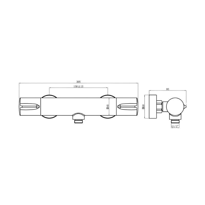 Bộ trộn điều nhiệt 1 đường nước Hafele 589.15.009 4 Thông số bộ trộn điều nhiệt 1 đường nước Hafele 589.15.009