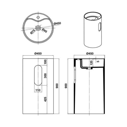 Thông số chậu Lavabo HVN3009 Hafele 588.87.401