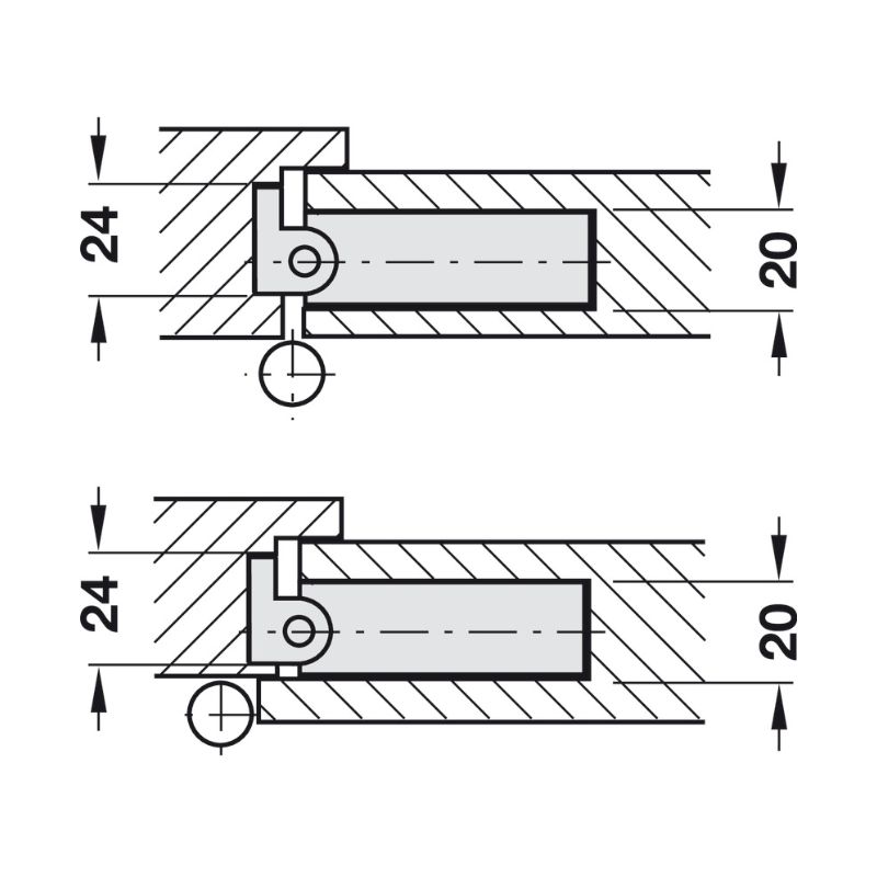 Thiết bị đóng cửa tự động Hafele 931.24.010 5 Thiết bị đóng cửa tự động Hafele 931.24.010 - Ảnh 3