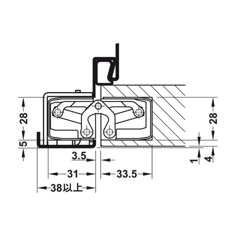 Bản lề âm TE 340 3D Hafele 924.17.137 đen 2 Bản lề âm TE 340 3D Hafele 924.17.137 đen - Ảnh 2