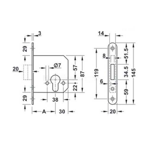 Thân khóa Deadlock Hafele 911.22.297 5 thong so chung than khoa deadlock hafele 911 22 297
