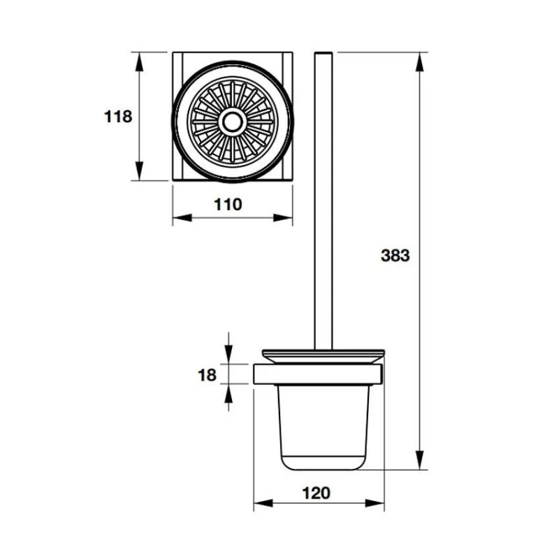 Giá treo cọ vệ sinh Hafele Chiba 580.87.570 4 Thông số giá treo cọ vệ sinh Hafele Chiba 580.87.570