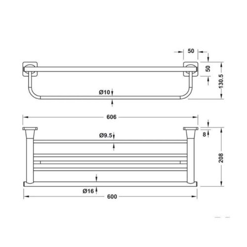 Kệ để khăn tắm Hafele 580.41.413 4 Thông số kệ để khăn tắm Hafele 580.41.413