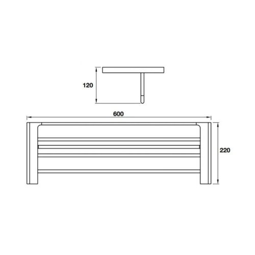 Kệ để khăn tắm Hafele Chiba 580.87.512 5 Thông số kệ để khăn tắm Hafele Chiba 580.87.512