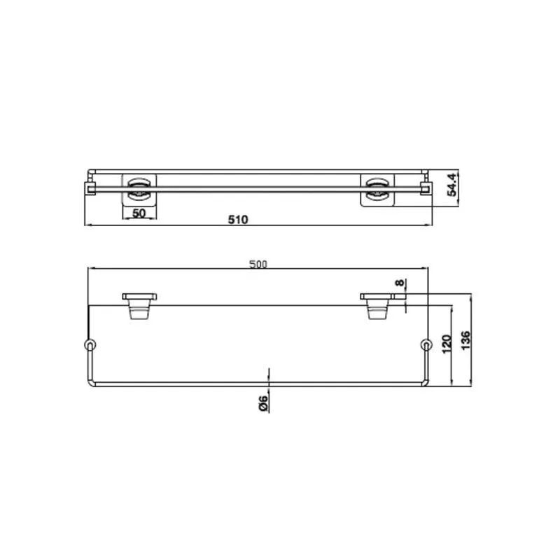 Kệ kính nhà tắm Hafele 580.41.430 4 Thông số kệ kính nhà tắm Hafele 580.41.430