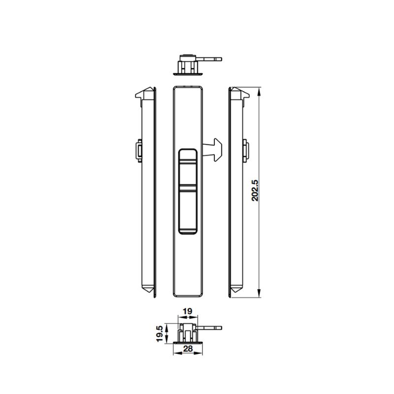 Tay nắm âm cửa nhôm Hafele HL252A 904.00.555 4 Tay nắm âm cửa nhôm Hafele HL252A 904.00.555 - Ảnh 2