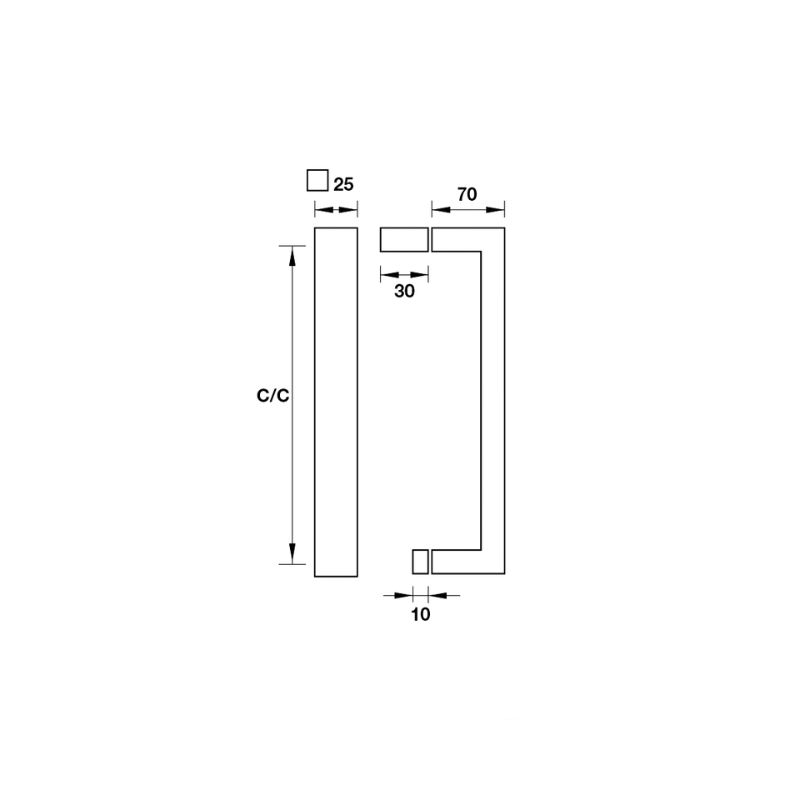 Tay nắm kéo phòng tắm kính C/C 550mm Hafele 903.11.564 4 Tay nắm kéo phòng tắm kính C/C 550mm Hafele 903.11.564 - Ảnh 3