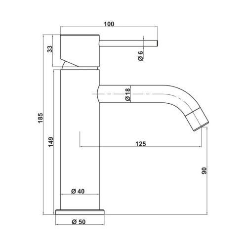 Vòi trộn lavabo Hafele Retro 90 CP 589.15.010 5 Thông số vòi trộn lavabo Hafele Retro 90 CP 589.15.010