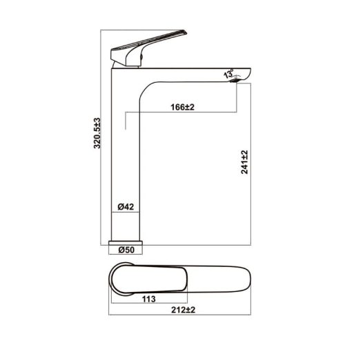 Thông số vòi trộn lavabo Vigor II 240 Hafele 589.15.185