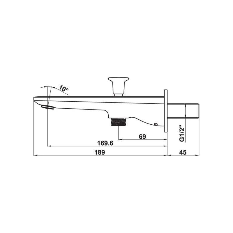 Vòi xả bồn 2 đường nước Kobe Hafele 589.15.061 4 Thông số vòi xả bồn 2 đường nước Kobe Hafele 589.15.061